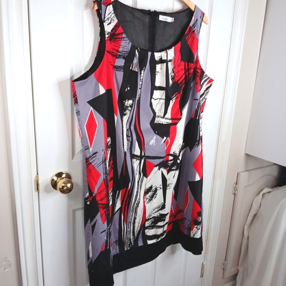 NWOT Ricki's Plus Size 18 MultiColor Sleeveless Dress Knee Length Career Party - Picture 8 of 15